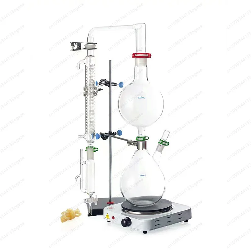 Ultrasonic Cleaner Lab - อุปกรณ์แยกน้ำมันหอมระเหย อุปกรณ์กลั่นน้ำมันหอมระเหย ชุดเครื่องกลั่นไอน้ำแก้วสำหรับห้องปฏิบัติการครบชุด