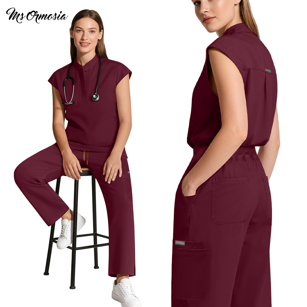 Medical Lab Coat - ชุดยูนิฟอร์มแพทย์คุณภาพสูงสำหรับผู้หญิง ชุดทำงานพยาบาลแฟชั่น ชุดทำงานเสริมสวยสัตว์เลี้ยง ชุดทำงานคลินิกทันตกรรม ชุดพยาบาล