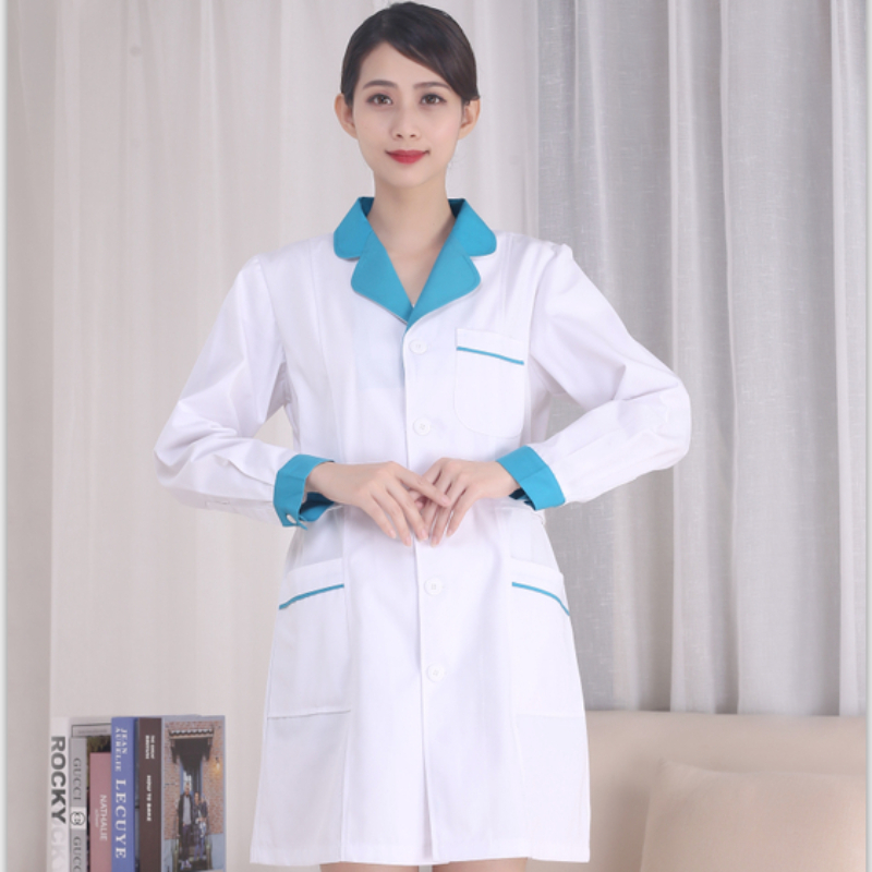 Lab Coat Medical - ชุดพยาบาลสีขาว แขนสั้น เสื้อสครับทางการแพทย์ เสื้อกาวน์แพทย์ ชุดยูนิฟอร์มแพทย์หญิง เสื้อคลุมสำหรับออกงาน