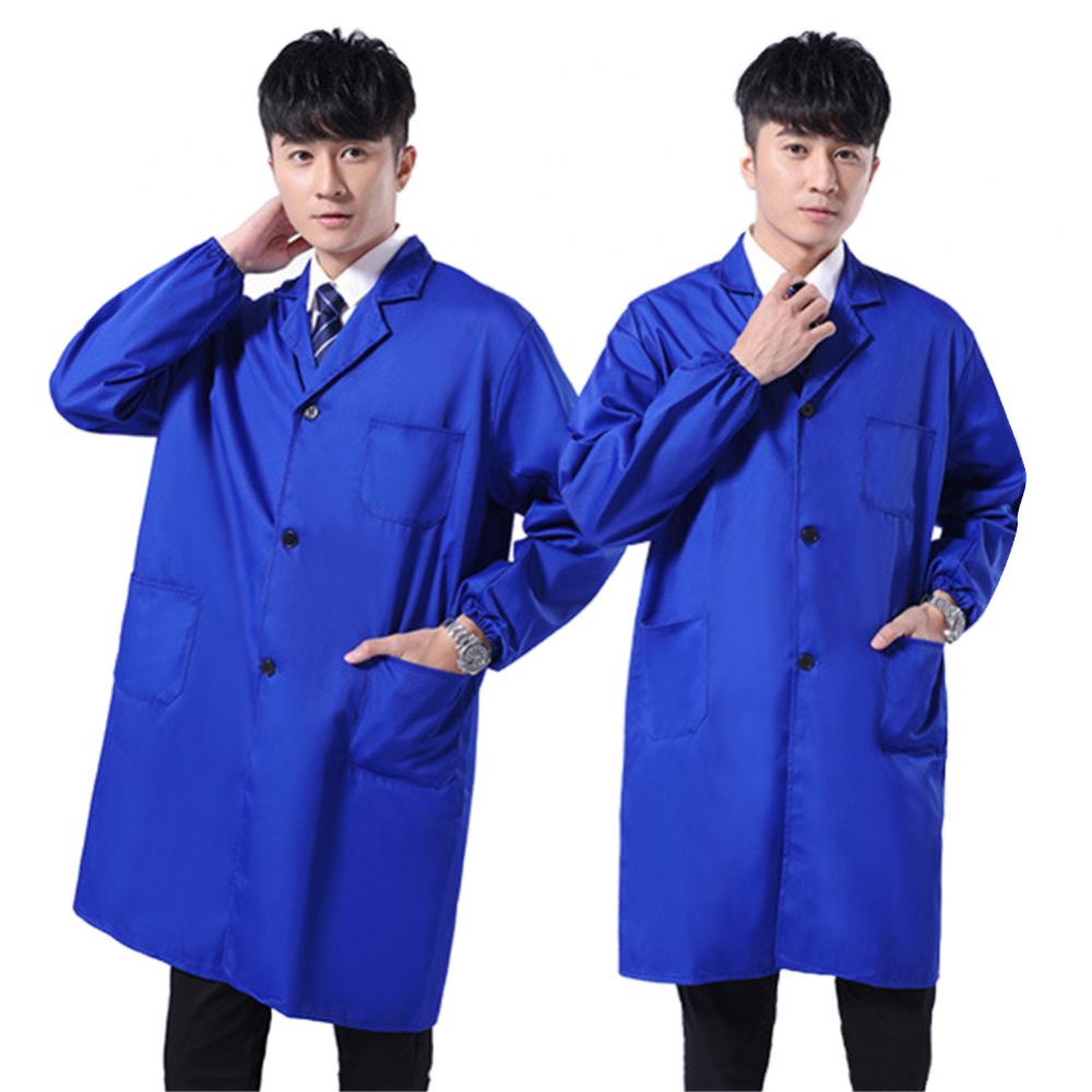 Lab Coat Medical - กันฝุ่นผู้ชายที่ทำงานเสื้อผ้าแขนสั้นยาวปุ่มกระเป๋าคลังสินค้า Lab เสื้อทำงานเสื้อผ้า