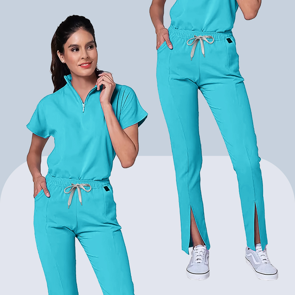 Medical Scrubs ชุดพยาบาลสตรีซิ - Medical Lab Coat บทวิจารณ์และราคา