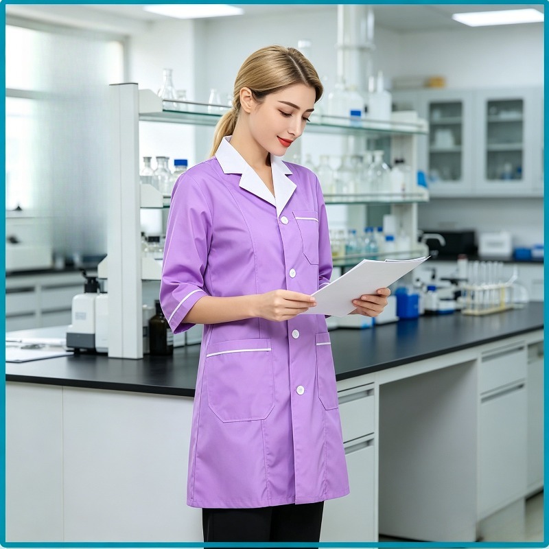 เสื้อผ้าทำงานของช่างเสริมสวยใน - Lab Coat Medical บทวิจารณ์และราคา