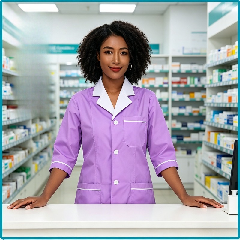 เสื้อผ้าทำงานของช่างเสริมสวยใน - Lab Coat Medical บทวิจารณ์และราคา