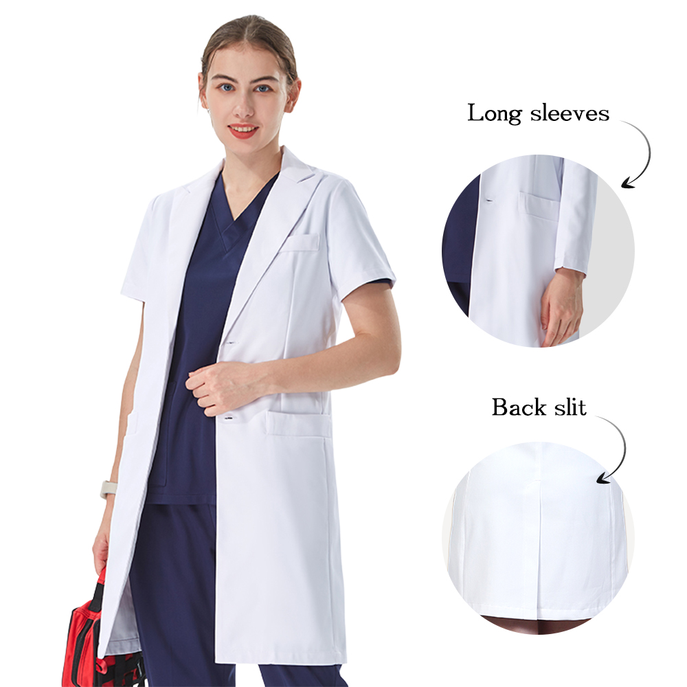 เสื้อกาวน์แพทย์สีขาว คอปก ดีไซ - Lab Coat Medical บทวิจารณ์และราคา